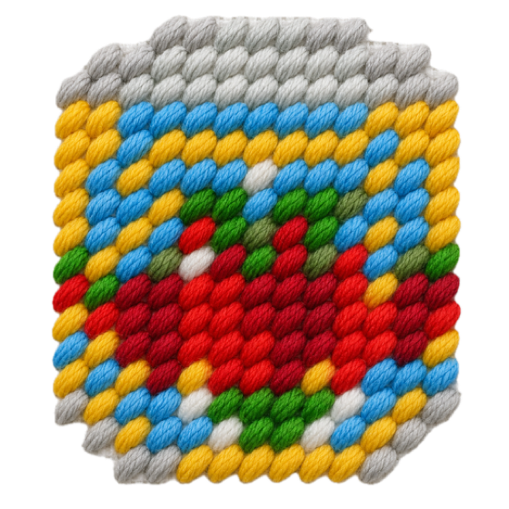 Round needlepoint multicolor charm