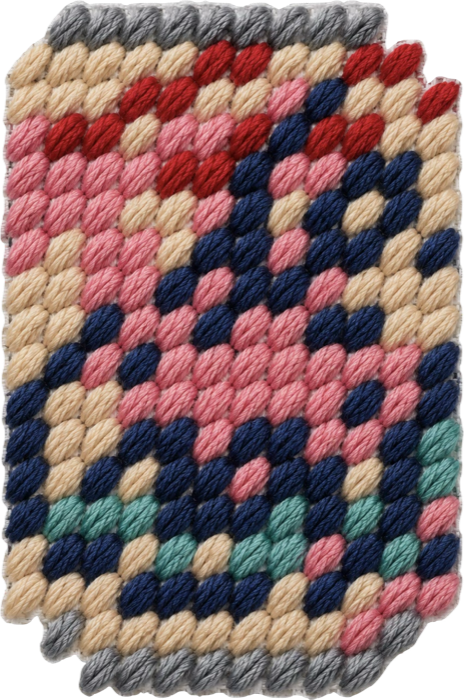 Small pixel-style printed canvas illustration